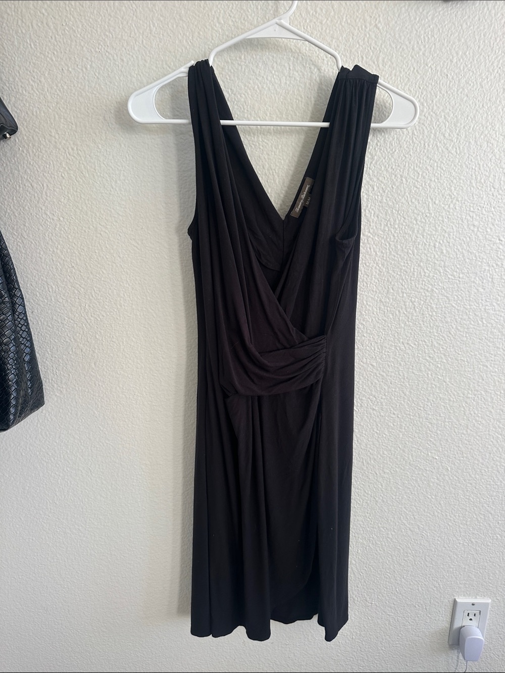 Tommy Bahama Black Sleeveless Wrap-Style Midi Dress